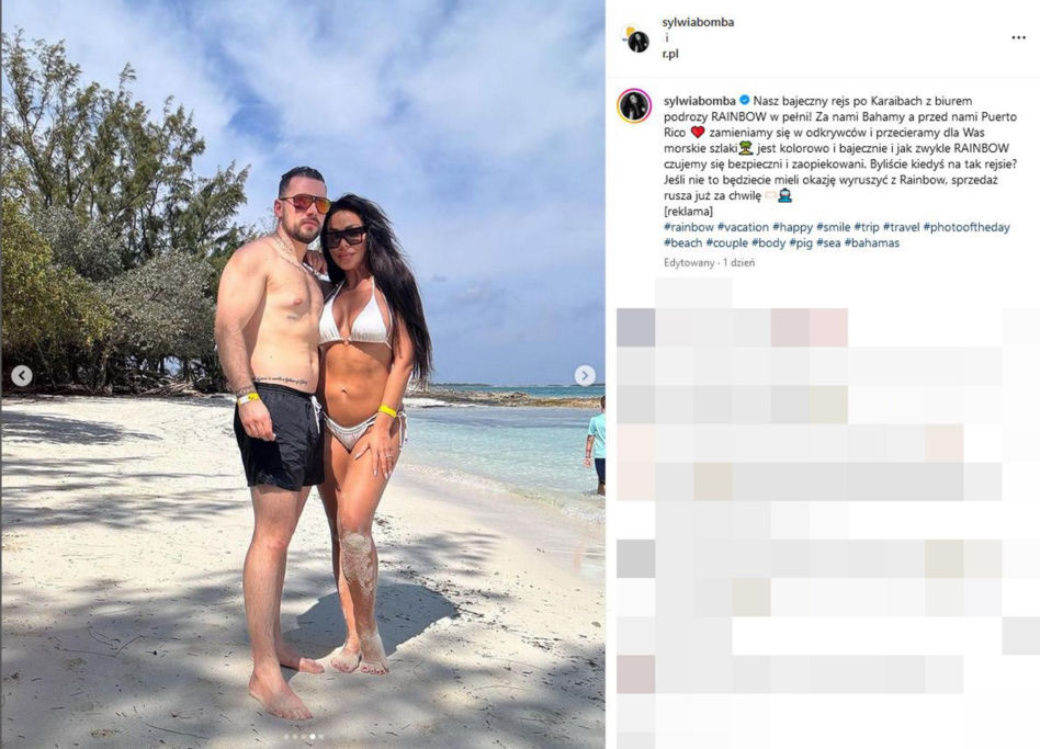 Sylwia Bomba i Grzegorz Collins pływają ze świnkami na wakacjach