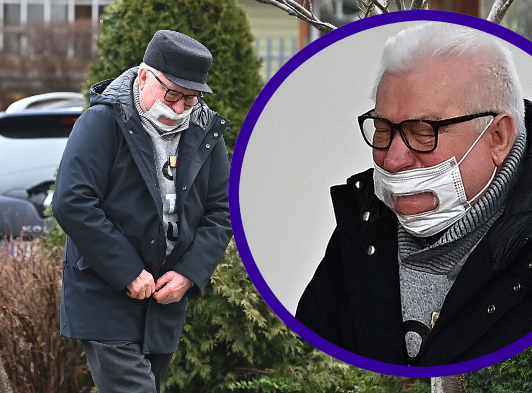 Lech Wałęsa na niedzielnej mszy