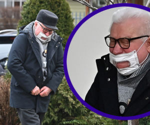 Lech Wałęsa na niedzielnej mszy
