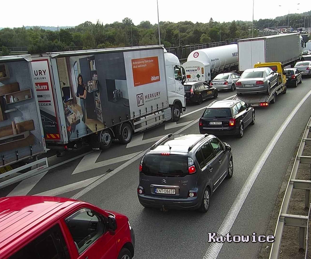Korki na autostradowej obwodnicy Krakowa