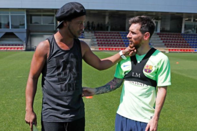 Ronaldinho i Leo Messi