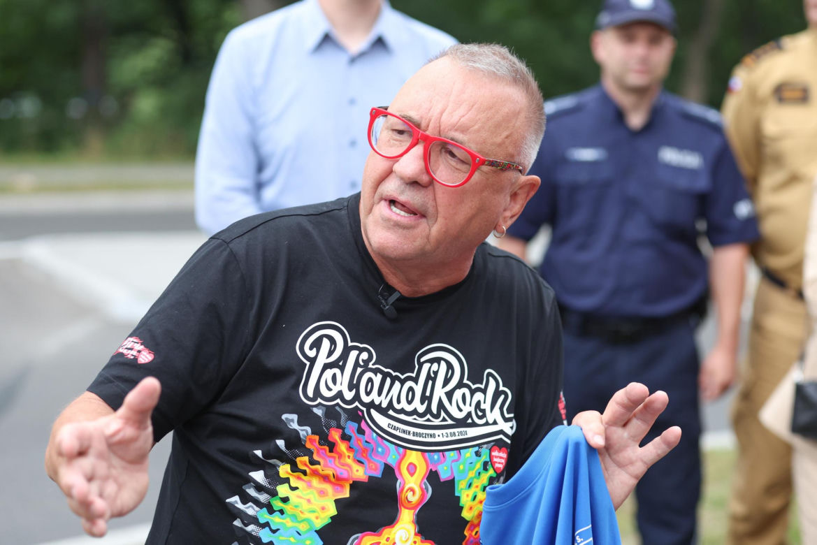 Jerzy Owsiak w koszulce Ruchu Chorzów
