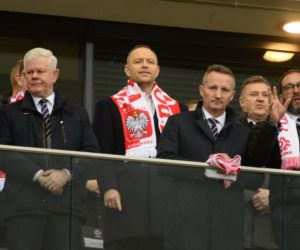 Karol Nawrocki i Przemysław Czarnek na mecze Polska - Albania