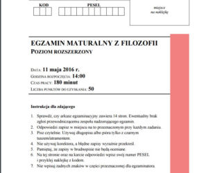 Matura 2016 z filozofii