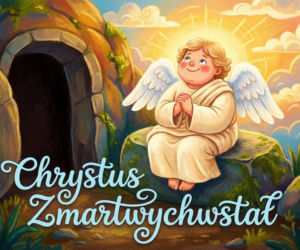 Religijna kartka na Wielkanoc