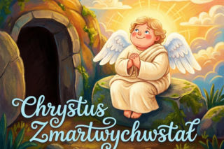 Religijna kartka na Wielkanoc