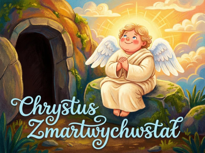 Religijna kartka na Wielkanoc