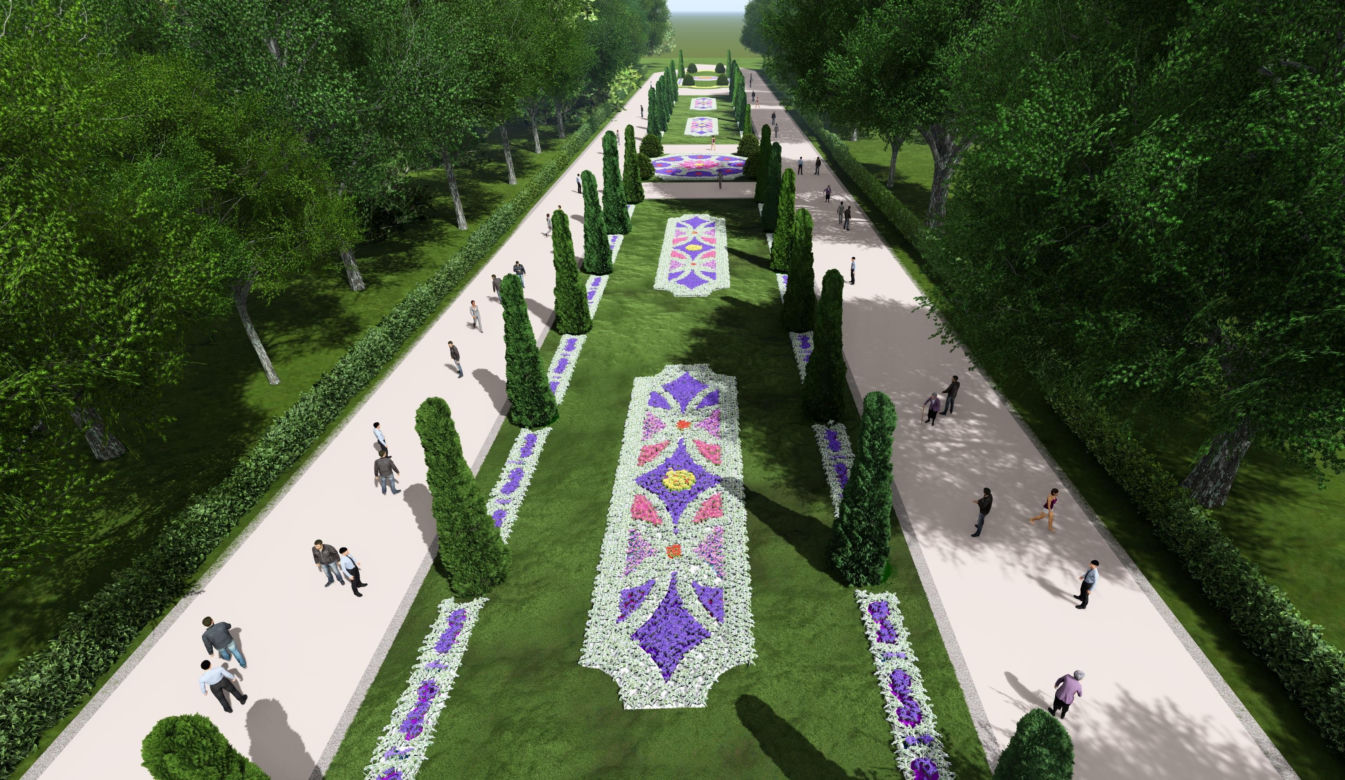 Wizualizacja parku Planty w Białymstoku po przebudowie