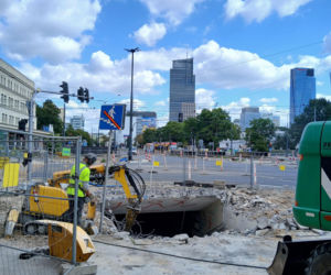 Likwidacja przejścia podziemnego na skrzyżowaniu ul. Młynarskiej i Wolskiej w Warszawie