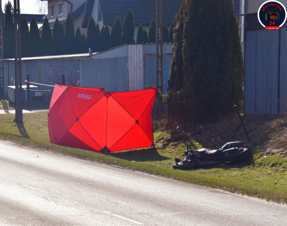 Dramatyczny wypadek w Janówku pod Tarczynem. Zginął motocyklista