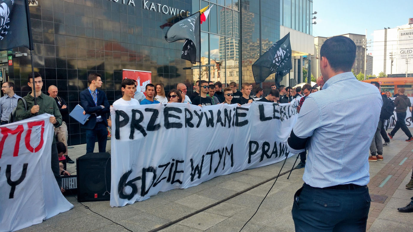 Katowice: Narodowcy demonstrowali w Katowicach! Domagają się m.in. dymisji Marcina Krupy [ZDJĘCIA, AUDIO]