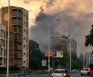 Pożar bloku w Warszawie