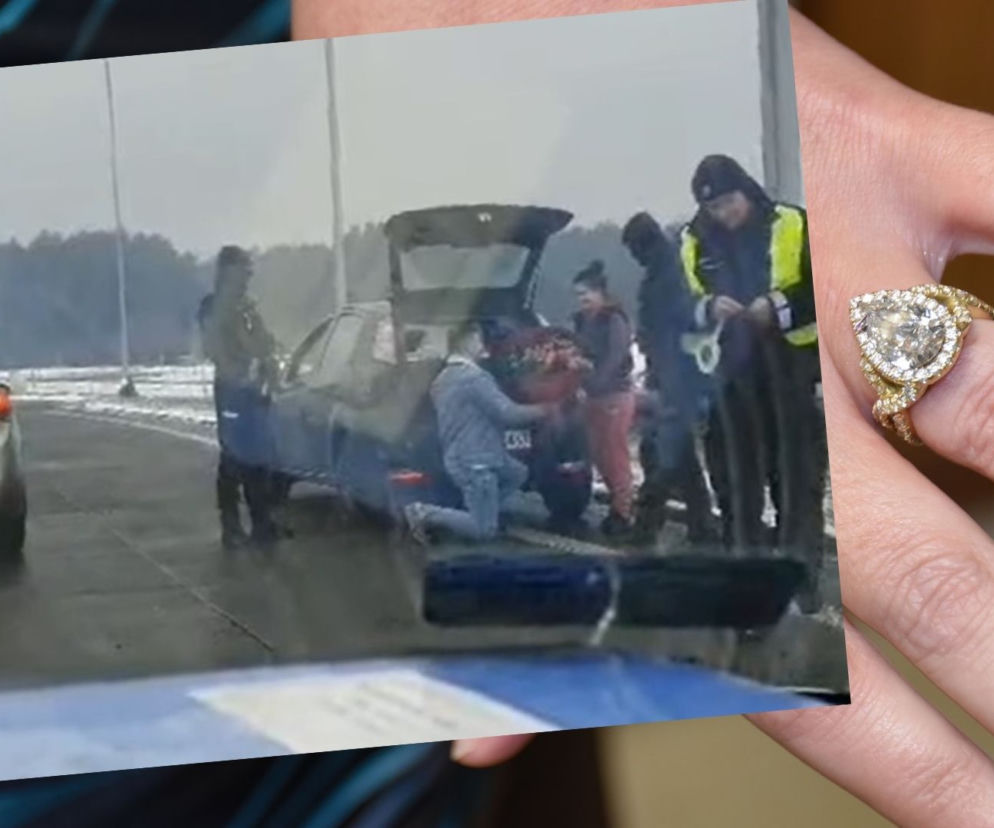 Oświadczyny podczas kontroli drogowej