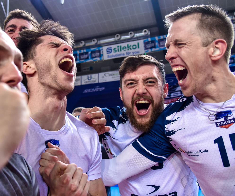 Siatkówka, Liga Mistrzów, Zaksa Kędzierzyn, Zenit Kazań, siatkarze, Aleksander Śliwka, David Smith, Mateusz Zawalski, radość