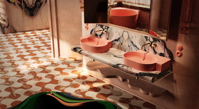 Różowa łazienka od Omnires