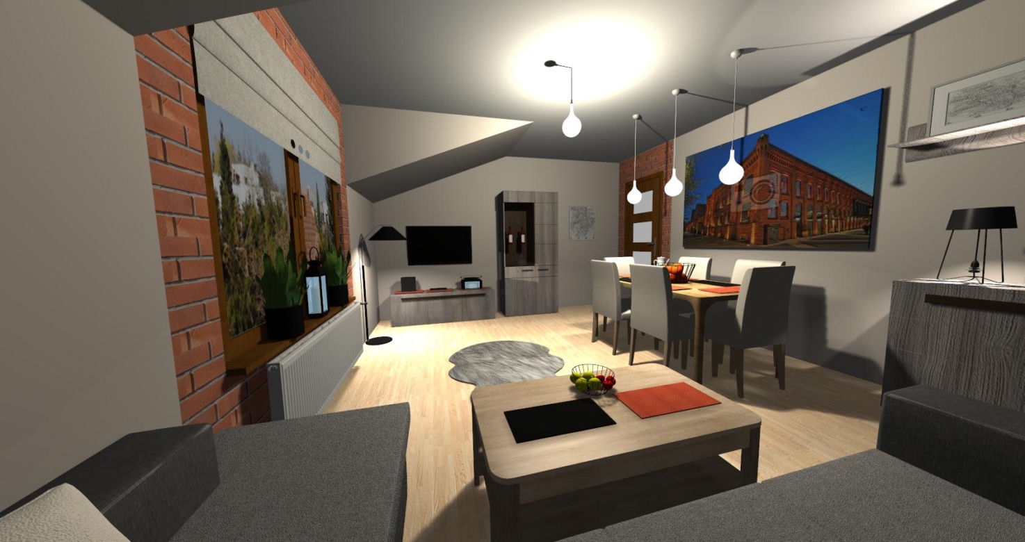 Salon w stylu industrialnym
