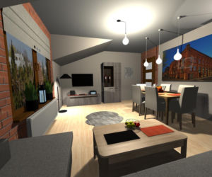 Salon w stylu industrialnym
