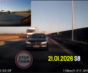 Internauci wściekli na kierowcę BMW z S8 pod Wrocławiem. Jest nagranie