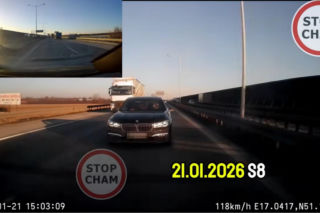 Internauci wściekli na kierowcę BMW z S8 pod Wrocławiem. Jest nagranie