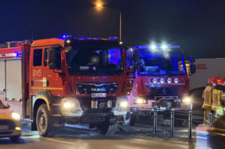 Zderzenie czterech aut na moście w Warszawie