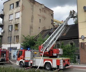 Pożar kamienicy w centrum Sosnowca