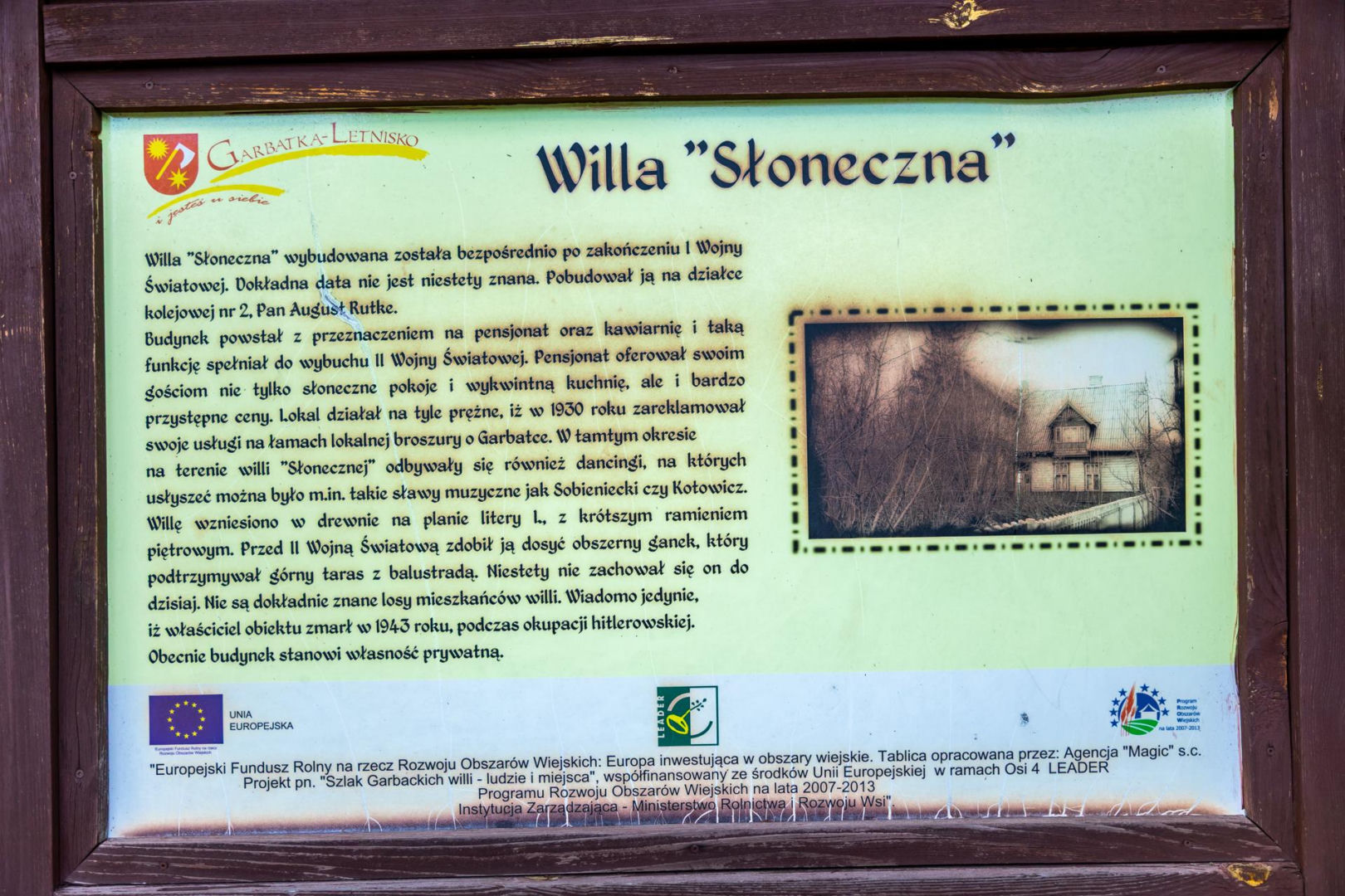 Szlak zabytkowych willi w Garbatce-Letnisku