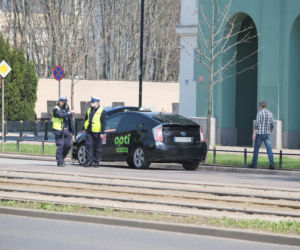 Zderzenie taksówkarzy w Śródmieściu