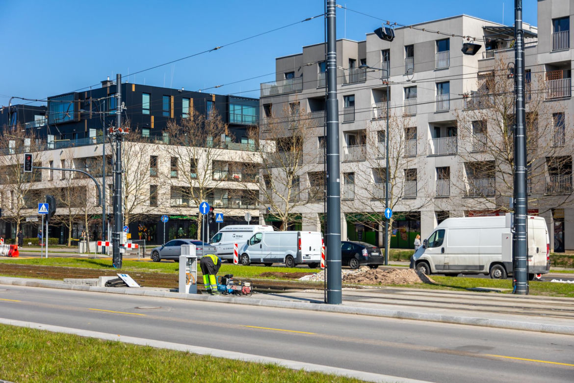 Tramwaj do Wilanowa blisko końca trasy