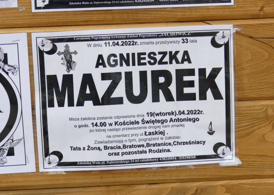 Pogrzeb Agnieszki Mazurek