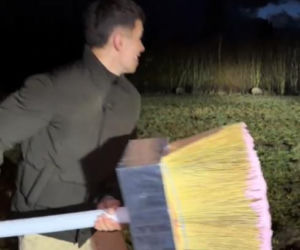 Friz z córką na straszeniu dzików