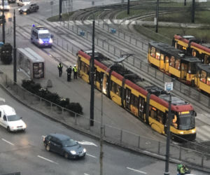 Ranny pasażer tramwaju na rondzie Wiatraczna 