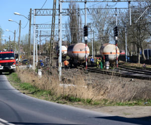 Akcja przepompowywania amoniaku z wykolejonej cysterny