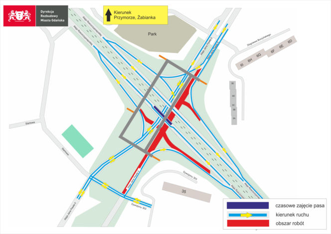 Rozbiórka kładki-giganta na gdańskiej Zaspie. Utrudnienia na skrzyżowaniu al. Rzeczpospolitej i al. Jana Pawła II