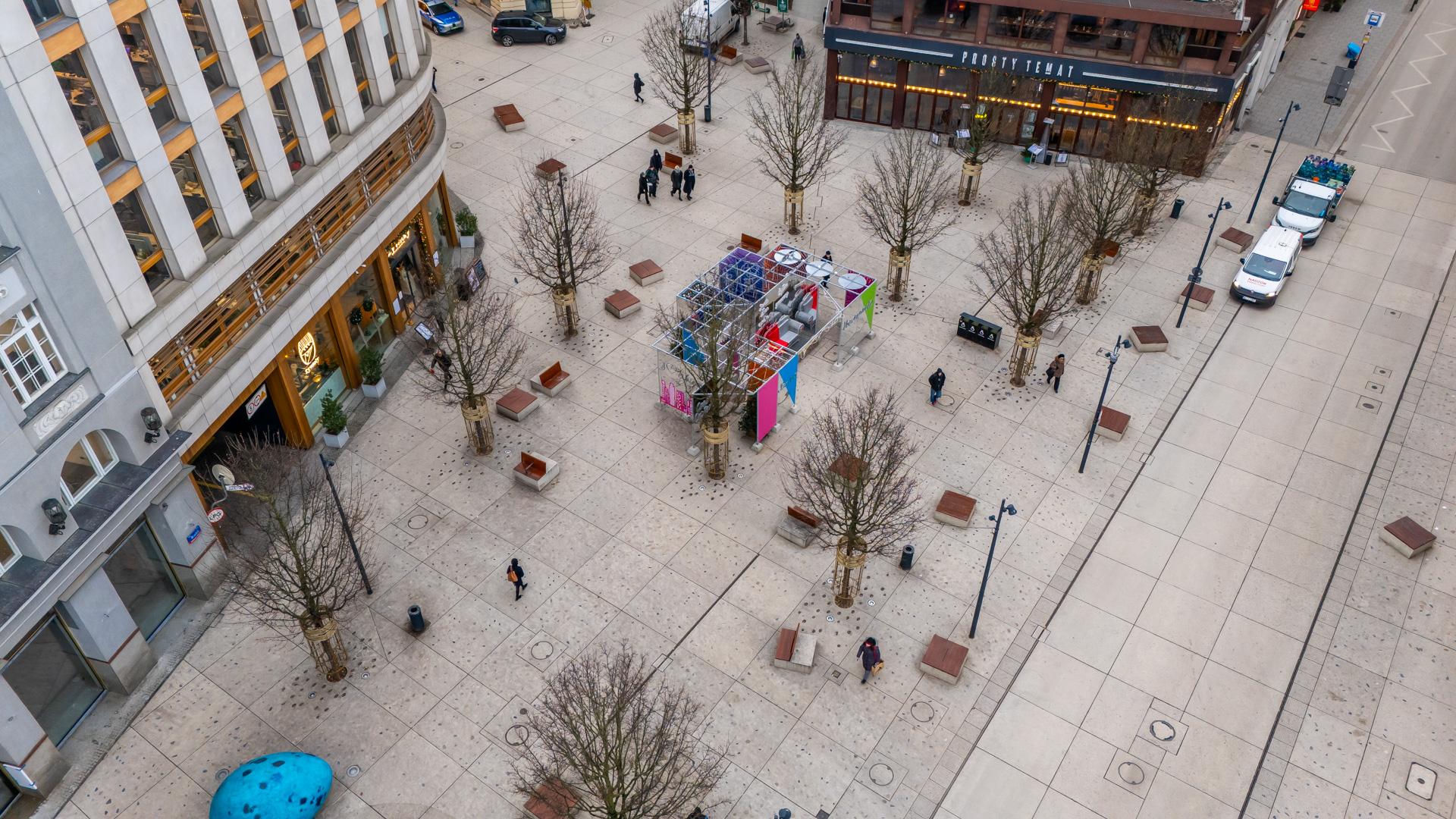 Nowe Centrum Warszawy zimą