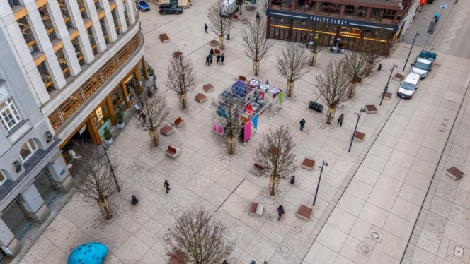 Nowe Centrum Warszawy zimą