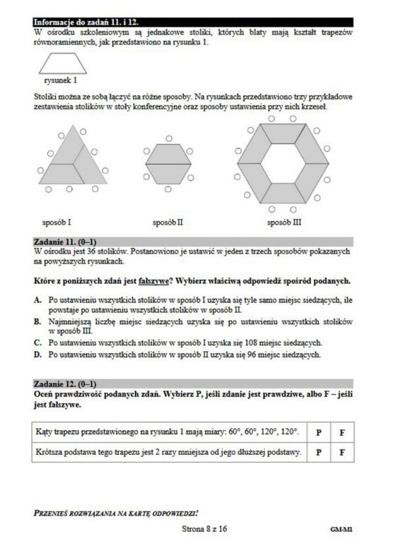 Egzamin gimnazjalny 2019 z matematyki