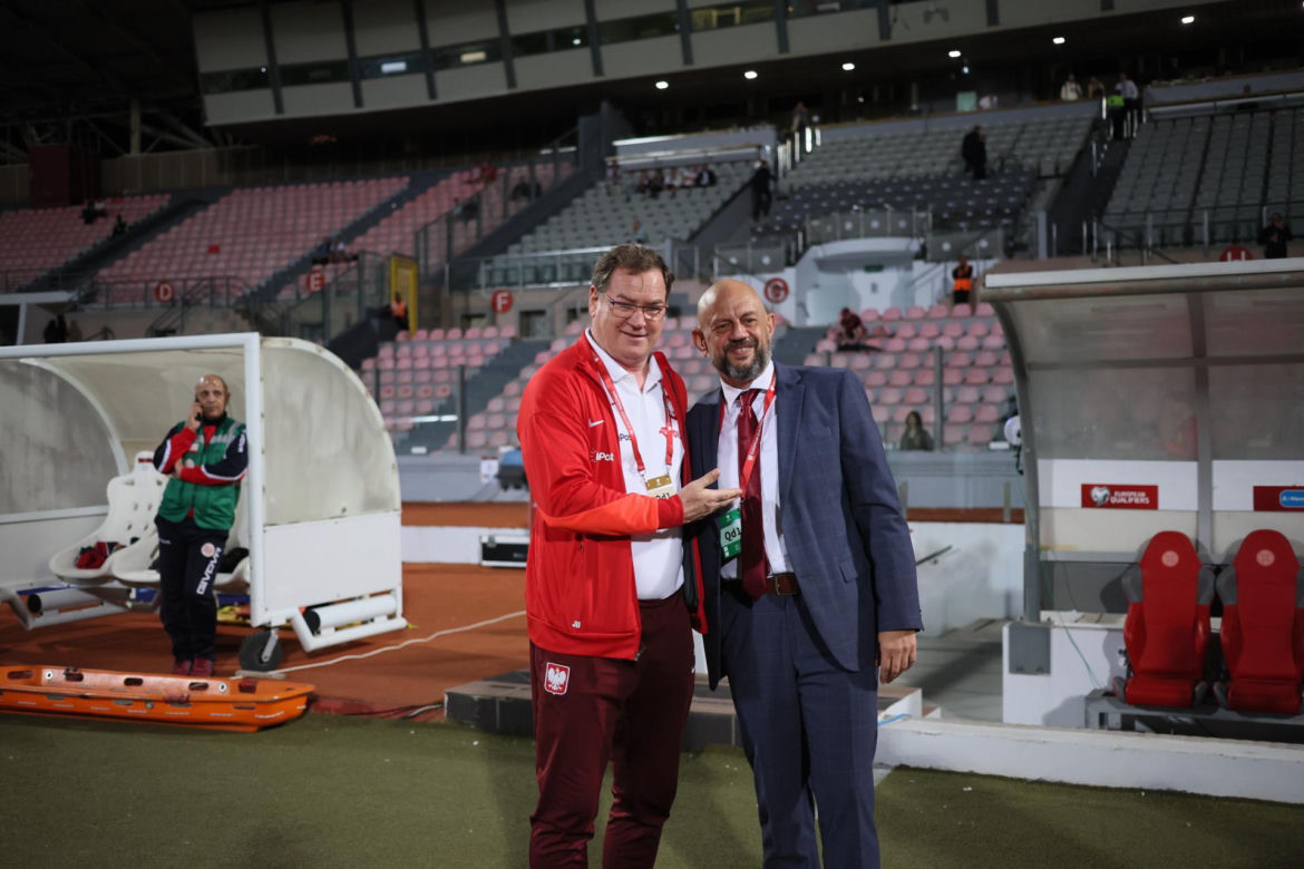 Jan Urban na meczu Malta - Polska