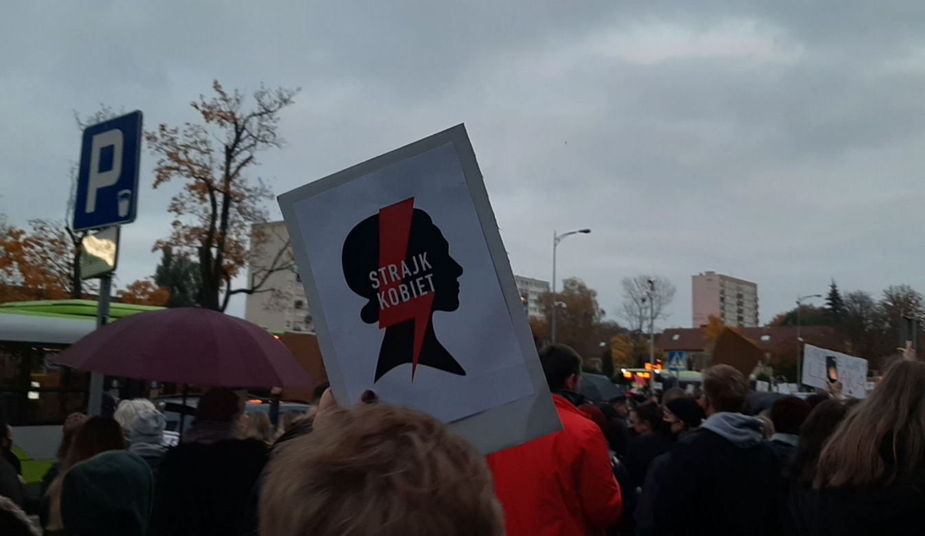 Protest kobiet - blokada ulic w Olsztynie