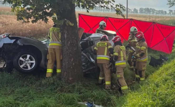 Samochód wypadł z drogi i rozbił się na drzewie. Dwie osoby nie żyją!