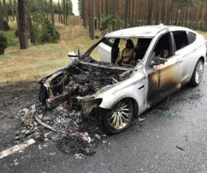 BMW stanęło w płomieniach na DK 10 w Emilianowie!