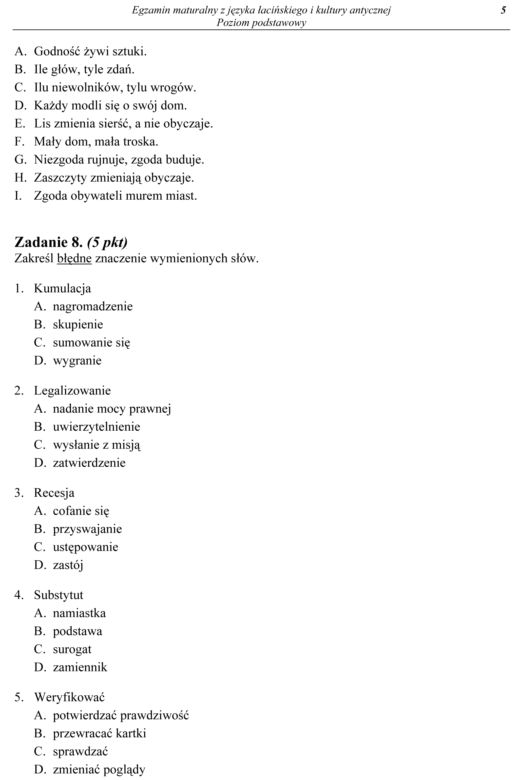 Łacina podstawowa 5