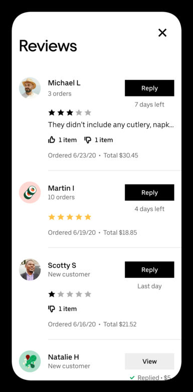 Uber Eats zmiany
