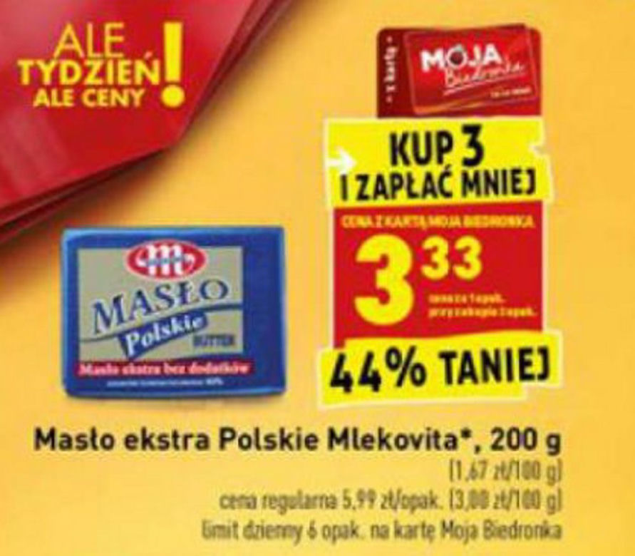 masło polskie 3,33 zł