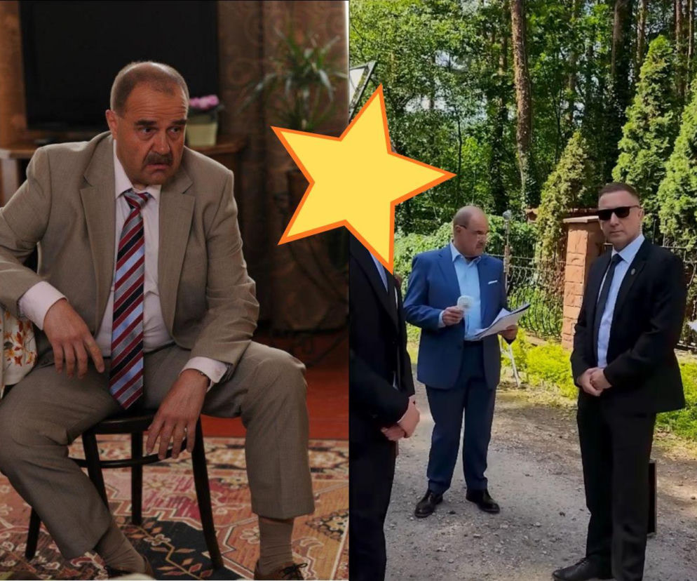 Cezary Żak jako Paweł Kozioł. Na wstawce obok Michał Królikowski jako ochroniarz SOP. O nowym Ranczu przeczytasz w Eska.