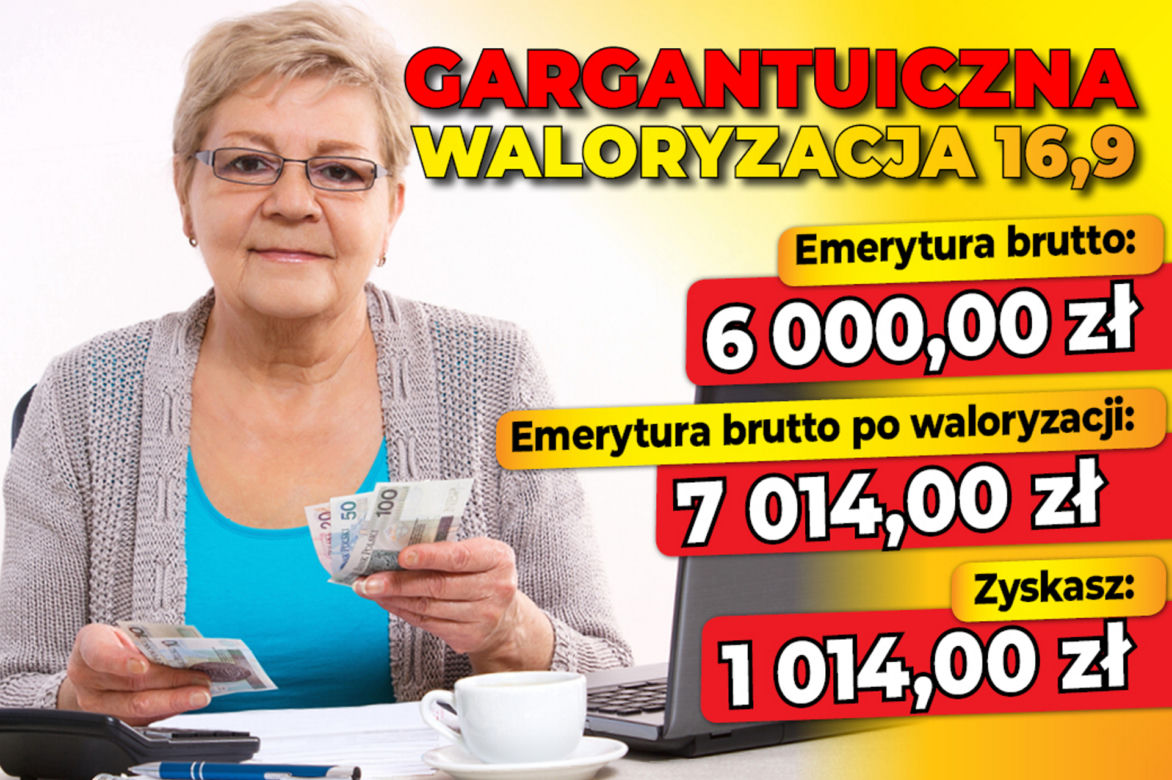 Gargantuiczna waloryzacja 16,9