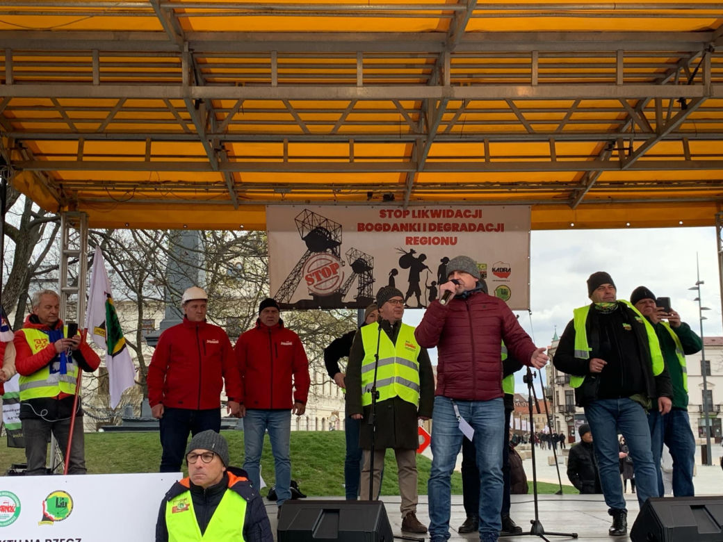 Protest górników w Lublinie