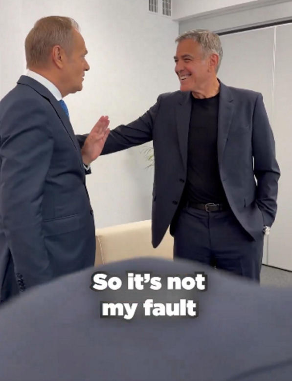 Premier Donald Tusk i George Clooney