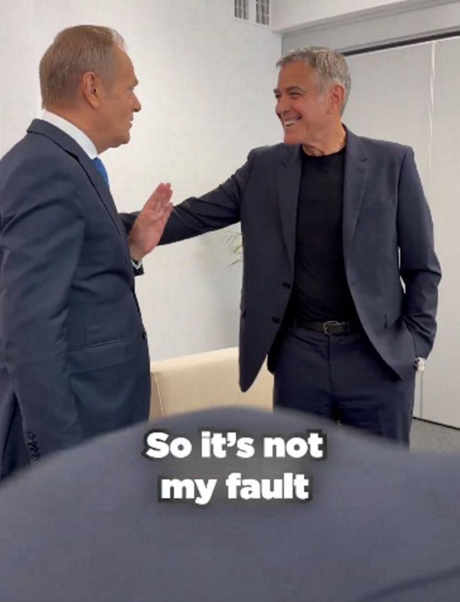Premier Donald Tusk i George Clooney