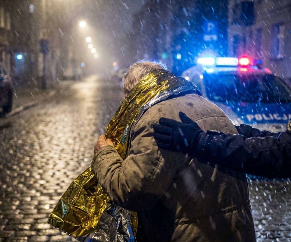 Dramatyczna akcja ratunkowa w Ostrołęce. Policjanci wspięli się na ośnieżony dach po 80-latka