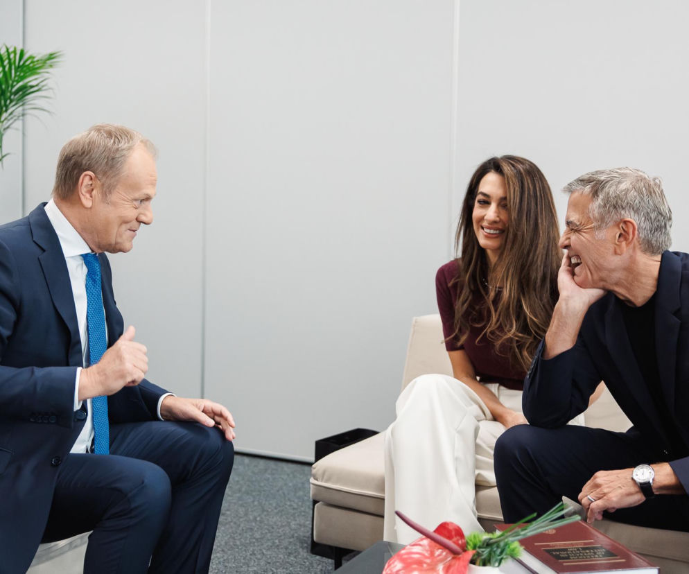 Premier Donald Tusk i George Clooney